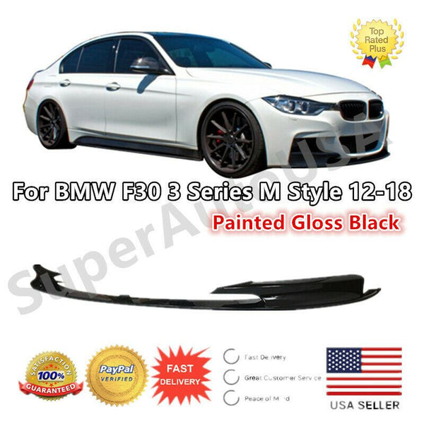 PAINTED BLACK FRONT BUMPER BODY LIP FIT 12-18 BMW F30 3-SERIES M