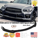 Fits 2014-2017 Infiniti Q50 sport Front Splitter Lip Spoiler (Glossy Black)-9