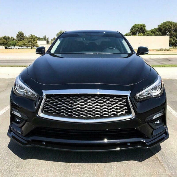 Fits 2014-2017 Infiniti Q50 sport Front Splitter Lip Spoiler (Glossy Black)