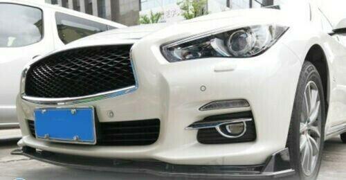 Fits 2014-2017 Infiniti Q50 Base Premium Front Bumper Lip Spoiler (Carbon Fiber Print)