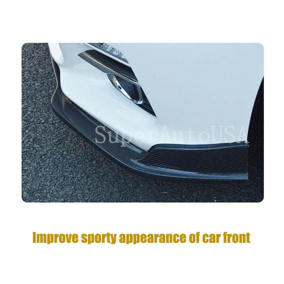 Fits 2014-2017 Infiniti Q50 Base Premium Front Bumper Lip Spoiler (Carbon Fiber Print)