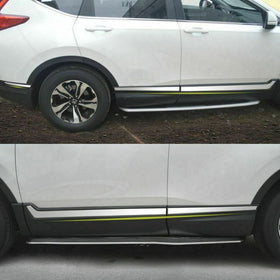 Fit 2017-2021 up Honda CRV Mirror Chrome side door mouldings trim Cover (Chrome, 6pcs)