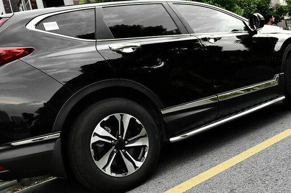 Se adapta a Honda CRV 2017-2021 en adelante, cubierta de molduras de puerta lateral cromada con espejo (cromo, 6 piezas)