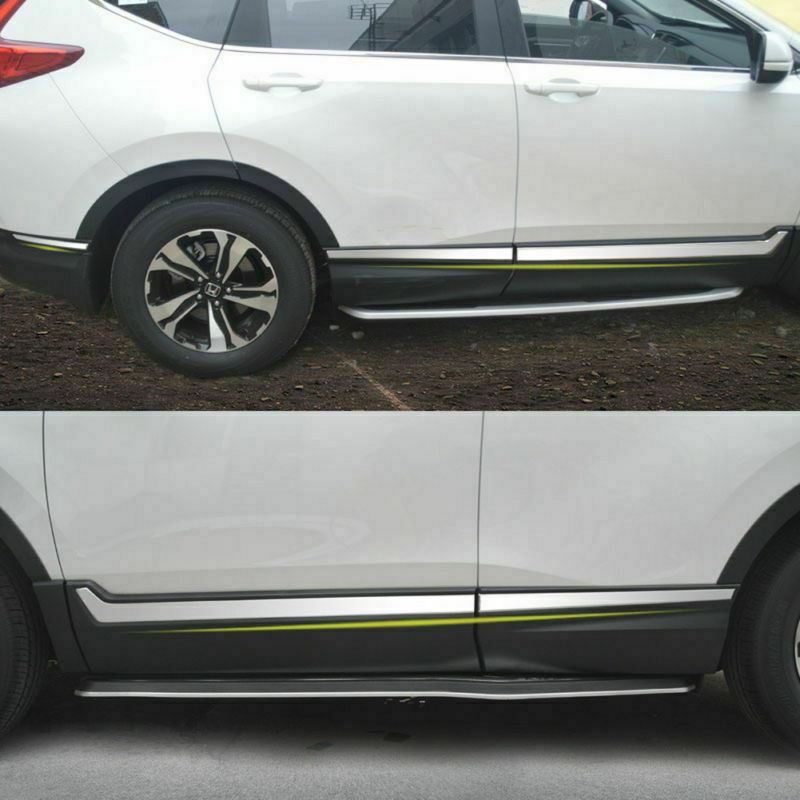 Compatible con molduras de puerta lateral Honda CRV 2017-2019 (cromo, 8 piezas).