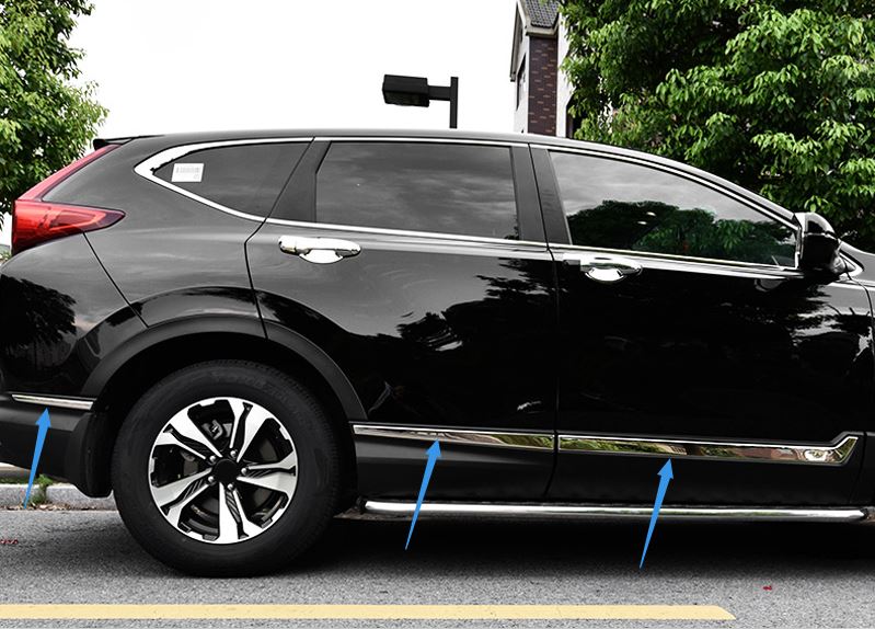 Compatible con molduras de puerta lateral Honda CRV 2017-2019 (cromo, 8 piezas).