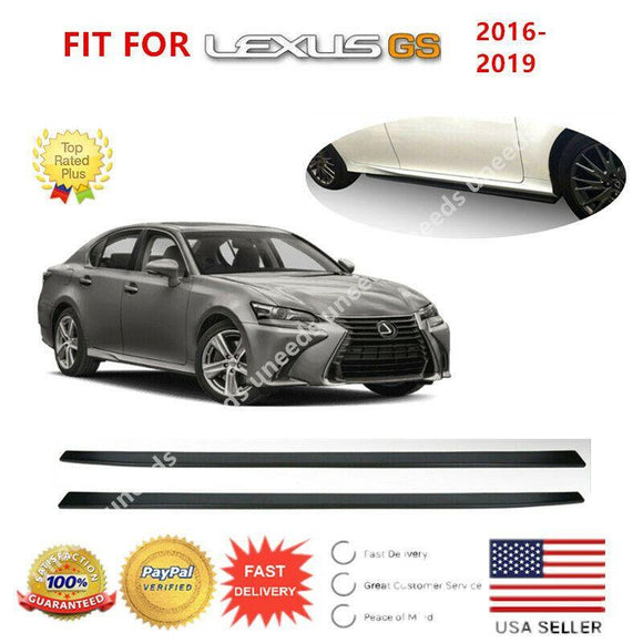 Fit 2016-2020 Lexus GS GSF Sports Side Skirts pair Body Kit Black PP VIP