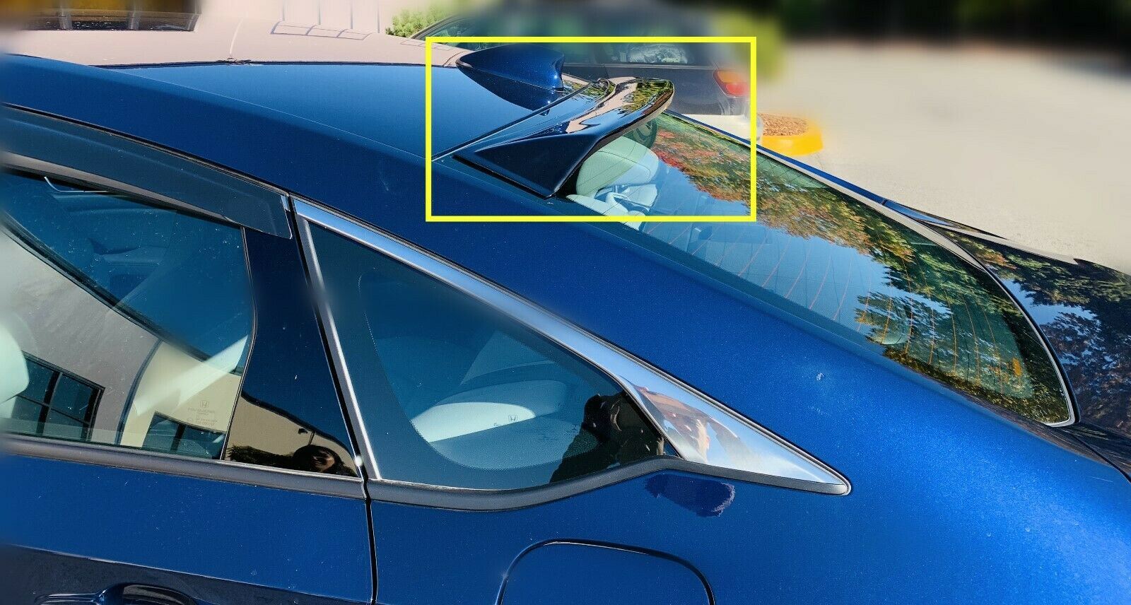 Compatible con Honda Accord 2018-2020, viseras de ventana de ventilación cromadas con clip, protectores contra el viento y la lluvia, deflectores de sombra y alerón de techo trasero
