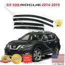 Fit 2014-2019 Nissan Rogue Out-Channel Vent Window Visors Rain Sun Wind Guards Shade Deflectors-11