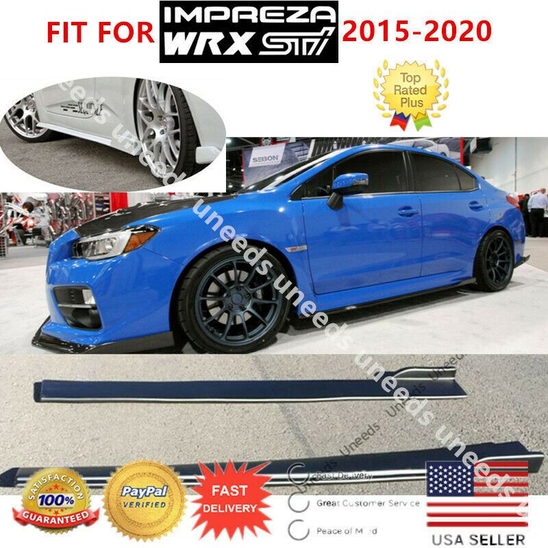 Ajuste 2015-2020 Subaru Impreza WRX/STI PU extensión negro lateral faldas cuerpo kit - 0