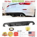 Fits 2014-2017 Infiniti Q50 sport Style Rear Bumper Lip Spoiler Lower Diffuser-2