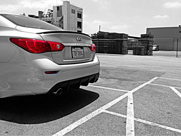 Fits 2014-2017 Infiniti Q50 sport Style Rear Bumper Lip Spoiler Lower Diffuser