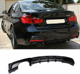 Fits 2012-2018 BMW F30 F31 M STYLE Left Single Exhaust Rear Bumper (Carbon Fiber Print)