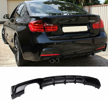 Se adapta al parachoques trasero izquierdo con escape simple estilo M de BMW F30 F31 2012-2018 (impresión de fibra de carbono) 