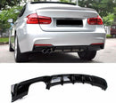 Fits 2012-2018 BMW F30 F31 M STYLE Left Single Exhaust Rear Bumper (Carbon Fiber Print)-2