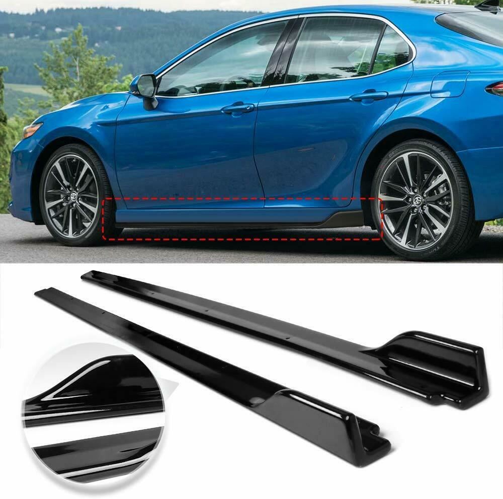 Fits 2018-2023 Toyota Camry Set of 2 Side Body Skirts Extensions Gloss Black