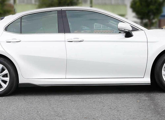Se adapta al Toyota Camry 2018-2023 Juego de 2 extensiones de faldones laterales de carrocería en negro brillante 