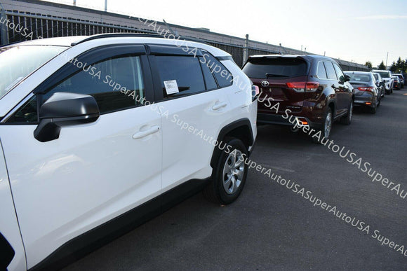 Fit 2019-2025 Toyota RAV4 Out-Channel Vent Window Visors Rain Sun Wind Guards Shade Deflectors