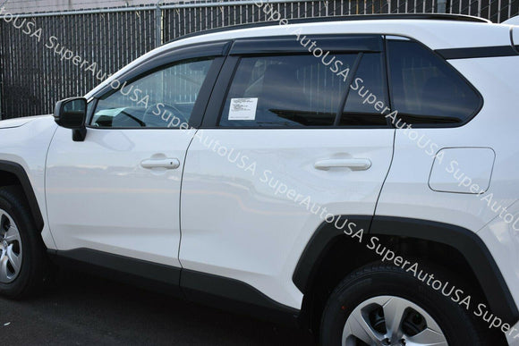 Fit 2019-2025 Toyota RAV4 Out-Channel Vent Window Visors Rain Sun Wind Guards Shade Deflectors