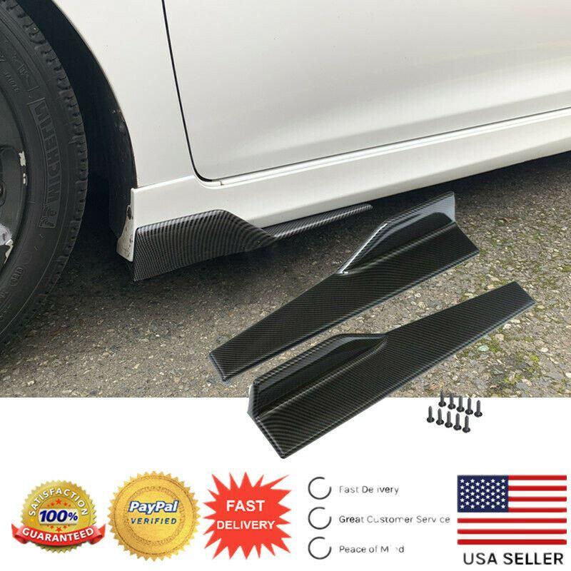 2PCs Universal Car Body Styling Side Skirt Rocker Splitters Diffuser Winglet Wings Bumper Kit Black 2PCs Universal Car Body Styling Side Skirt Rocker Splitters Diffuser Winglet Wings Bumper Kit Black
