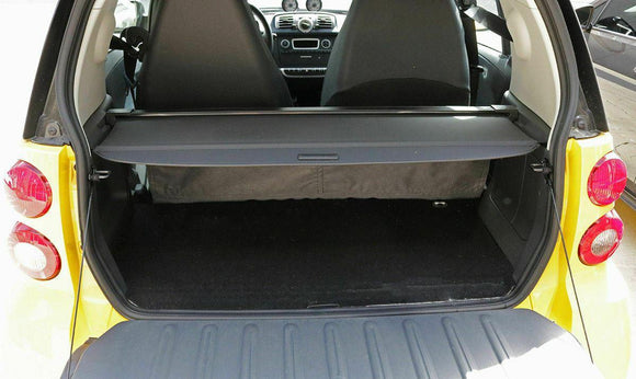 Fits 2015-2019 SMART Fortwo Rear Trunk Retractable Tonneau Cargo Cover (Black)