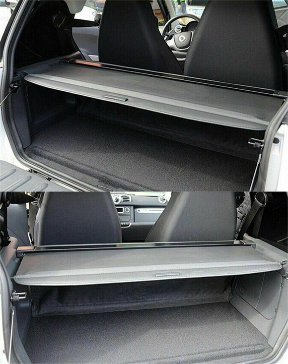 Fits 2015-2019 SMART Fortwo Rear Trunk Retractable Tonneau Cargo Cover (Black)