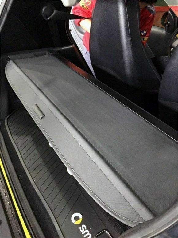 Fits 2015-2019 SMART Fortwo Rear Trunk Retractable Tonneau Cargo Cover (Black)