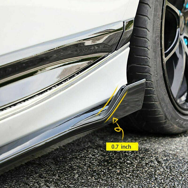 Fit 2018-2021 Honda Accord Side Skirt Bottom Line Extension Lip 2pcs (Unpainted Matte Black)
