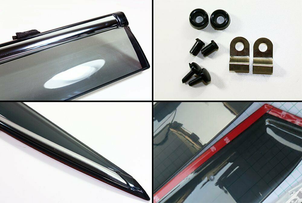 Fit 2011-2021 Dodge Charger Clip-On Chrome Trim Vent Window Visors Rain Sun Wind Guards Shade Deflectors