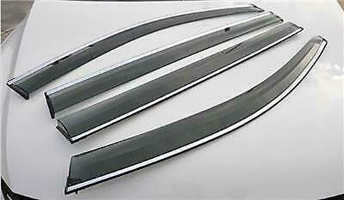 Fit 2011-2021 Dodge Charger Clip-On Chrome Trim Vent Window Visors Rain Sun Wind Guards Shade Deflectors