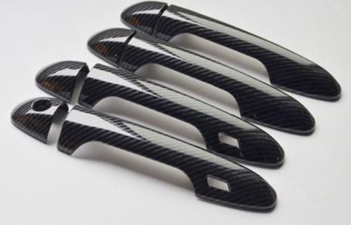 Fit 2016-2021 Toyota Tacoma Door Handle Covers (Carbon Fiber Print, Smart Holes)