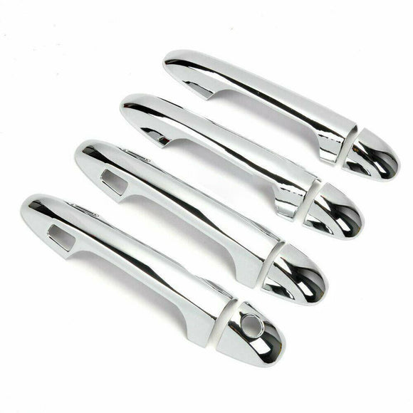 Fit 2016-2021 Toyota Tacoma Door Handle Cover (Mirror Chrome, Smart Holes)
