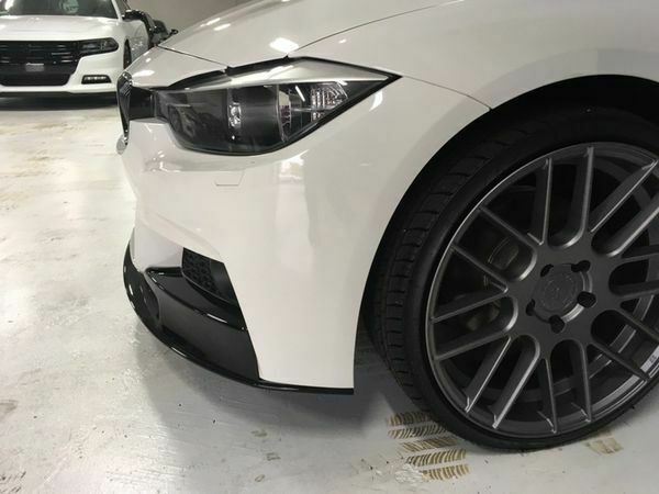 Compatible con BMW F30 Serie 3 M estilo 2012-2018, kit de cuerpo de labio de parachoques delantero (negro brillante, 2 piezas)