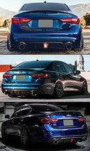 Fits 2018-2021 Infiniti Q50 Rear Bumper Spoiler Diffuser (Gloss Black)-6