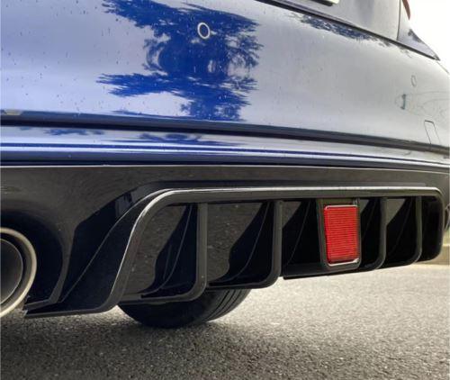 Fits 2018-2021 Infiniti Q50 Rear Bumper Spoiler Diffuser (Gloss Black)