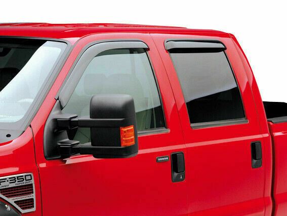 Fit 2007-2021 Toyota Tundra Out-Channel Vent Window Visors Rain Sun Wind Guards Shade Deflectors