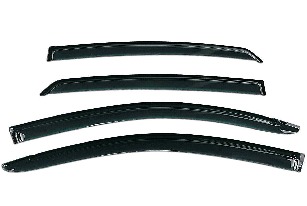 Fit 2007-2021 Toyota Tundra Out-Channel Vent Window Visors Rain Sun Wind Guards Shade Deflectors