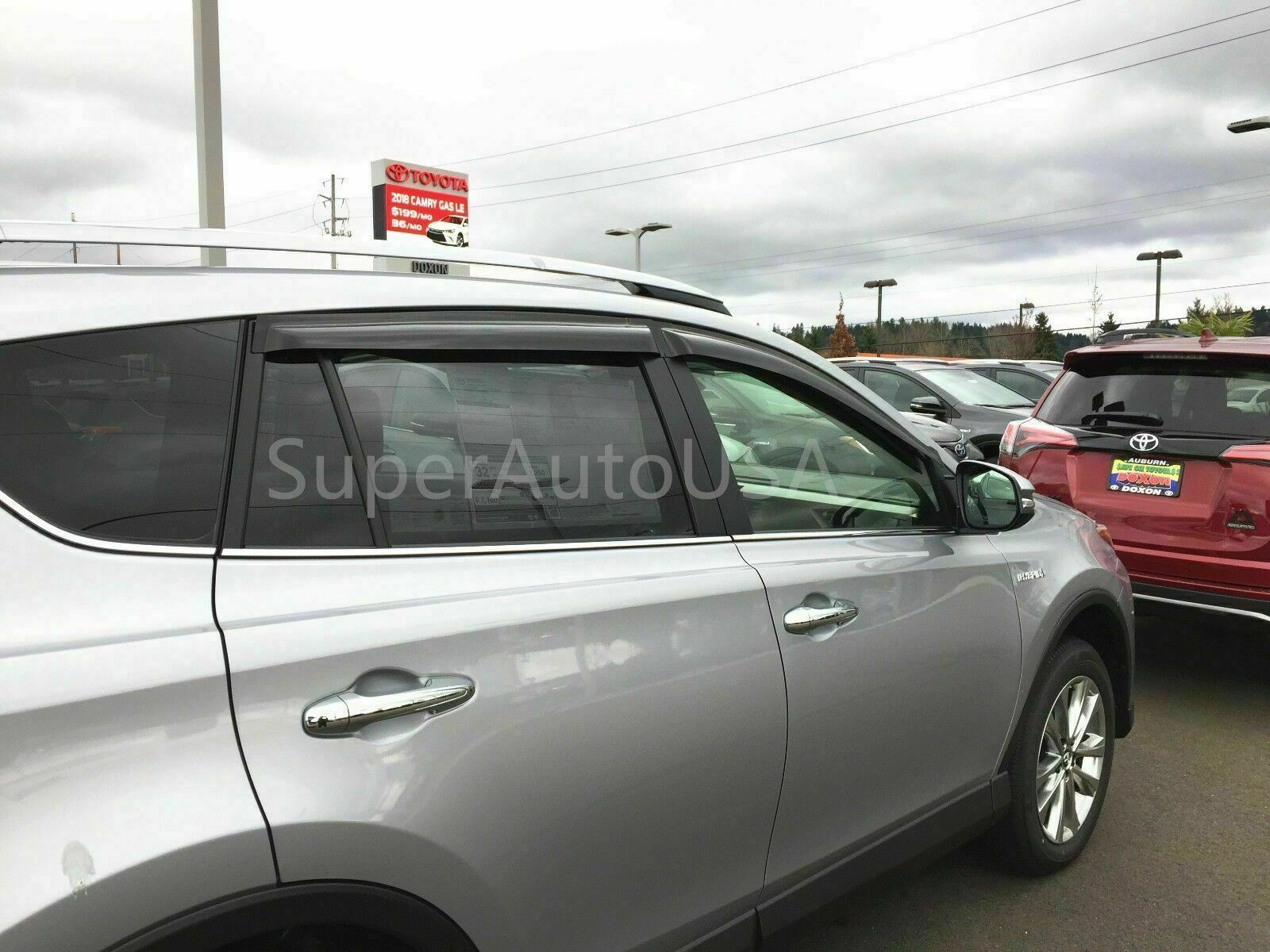 For Hyundai Santa Fe Sport 2013-2018 Out-Channel Vent Window Visors Rain Sun Wind Guards Shade Deflectors