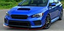 Fits 2015-2021 Subaru WRX STI Front Splitter Spoiler Lip (Gloss Black with Red Trim)-4