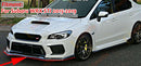 Fits 2015-2021 Subaru WRX STI Front Splitter Spoiler Lip (Gloss Black with Red Trim)-8