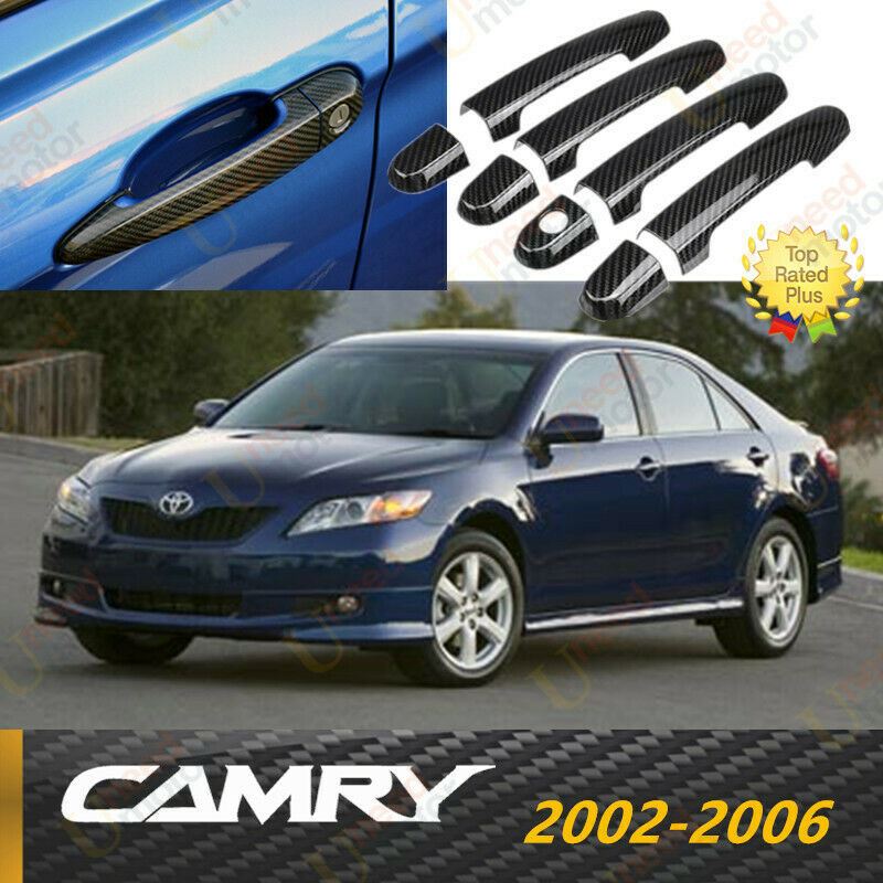 Fit 2002-2006 Toyota Camry Door Handle Cover Trim (Carbon Fiber Print)