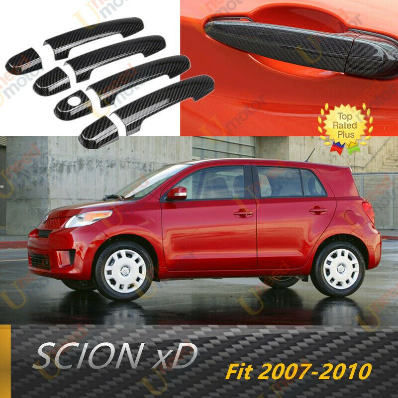 Fit 2007-2010 Scion xD Door Handle Cover Trim (Carbon Fiber Print)-1