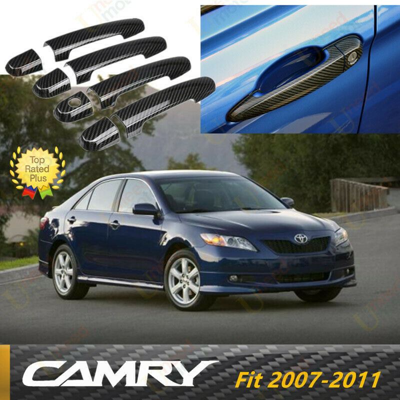 Fit 2007-2011 Toyota Camry Door Handle Cover Trim (Carbon Fiber Print)