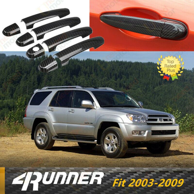 Fit 2003-2009 Toyota 4Runner Door Handle Cover Trim (Carbon Fiber Print)