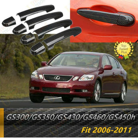 Fit 2007-2011 Lexus GS300 GS350 GS430 GS460 GS450h Door Handle Cover (Carbon Fiber Print)
