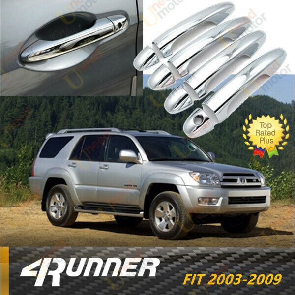 Fit 2003-2009 Toyota 4Runner Door Handle Cover Trims (Mirror Chrome)
