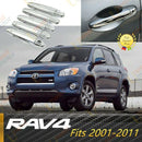 Fit 2001-2011 Toyota RAV4 Door Handle Cover Trims (Mirror Chrome, set of 5)-1