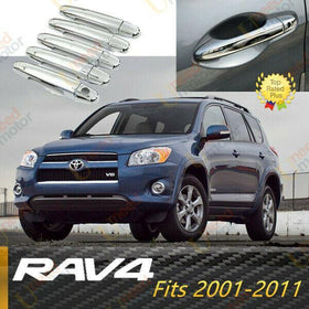 Fit 2001-2011 Toyota RAV4 Door Handle Cover Trims (Mirror Chrome, set of 5)