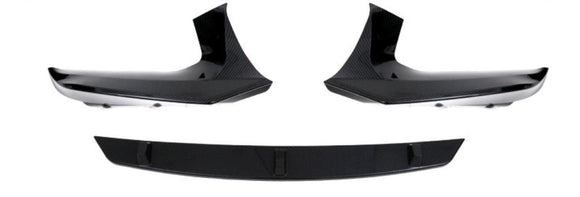 Fit 2017-2020 BMW G30 5 Series M Sport Front Bumper Lip Spoiler (Carbon Fiber Print)