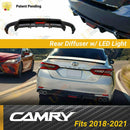 Se adapta al alerón del parachoques trasero del Toyota Camry 2018-2023, difusor inferior con luz LED -10
