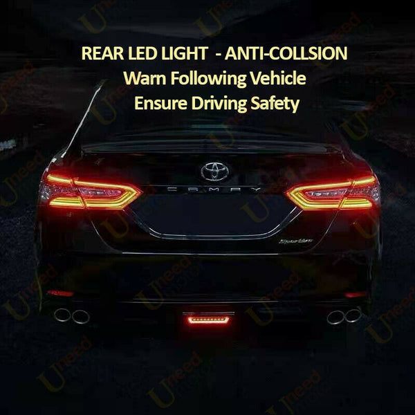 Ajuste 2018-2021 Toyota Camry parachoques trasero alerón difusor inferior con luz LED